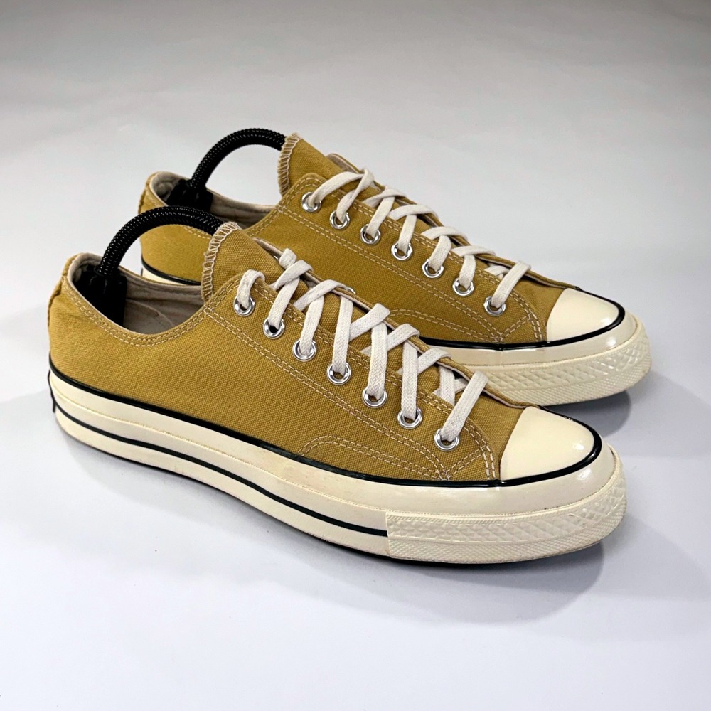 Converse Chuck 70 Low Top Sneaker Mens 8.5 Wos 10.5 Mustard Yellow Canvas Skater - Picture 1 of 12